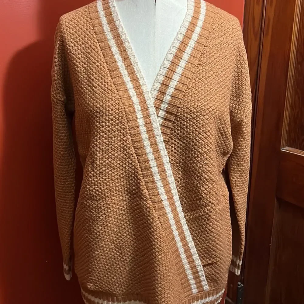 Cozy Casual Mustard Yellow Wrap Cardigan Sz S/M